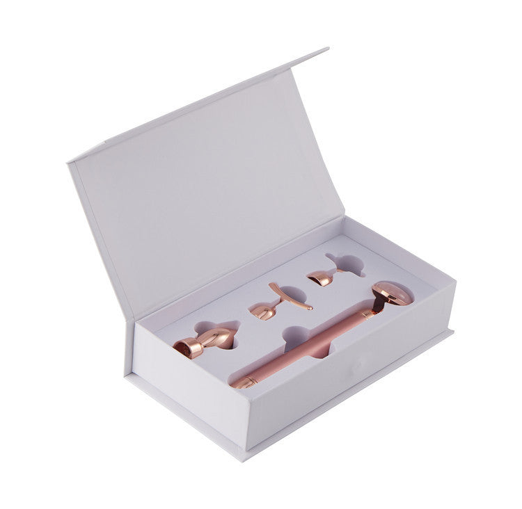 Rose Quartz Vibrating Face Roller 4-in-1 Set