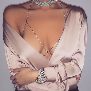Sparkling Women's Rhinestone Body Necklace
