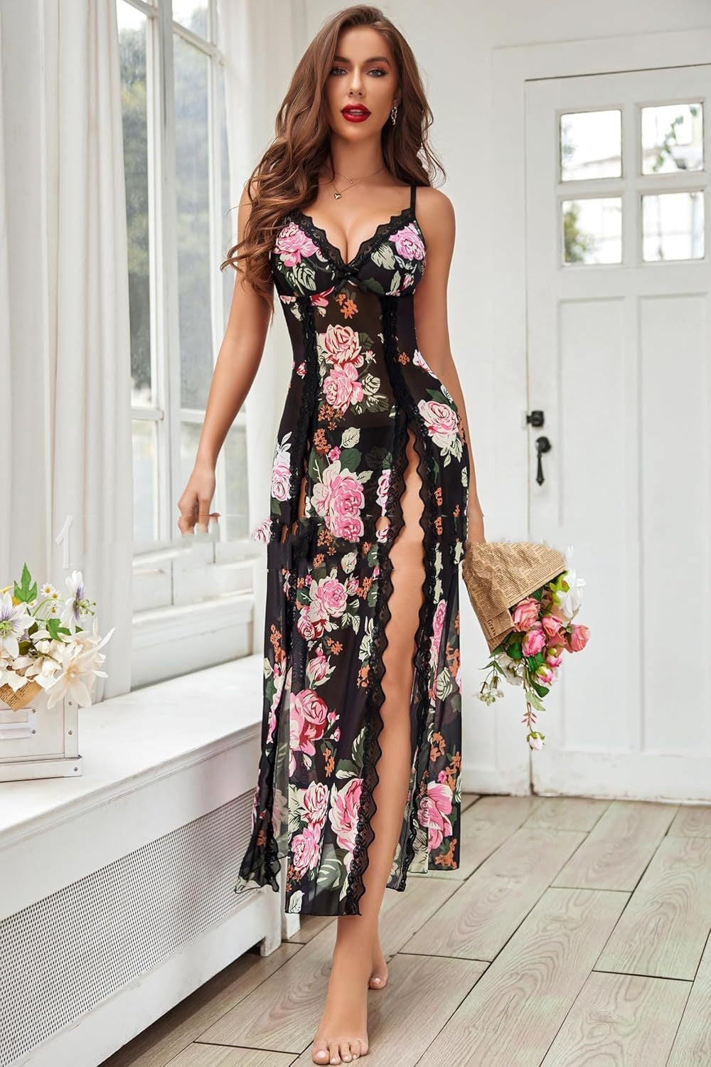 Women’s New Sexy Split Strap Lingerie Dress