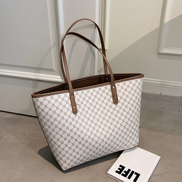 Striped Shopper Shoulder Shopping Bag